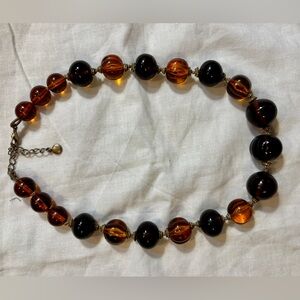 Lucite Brown Beaded Necklace - Women's Jewelry